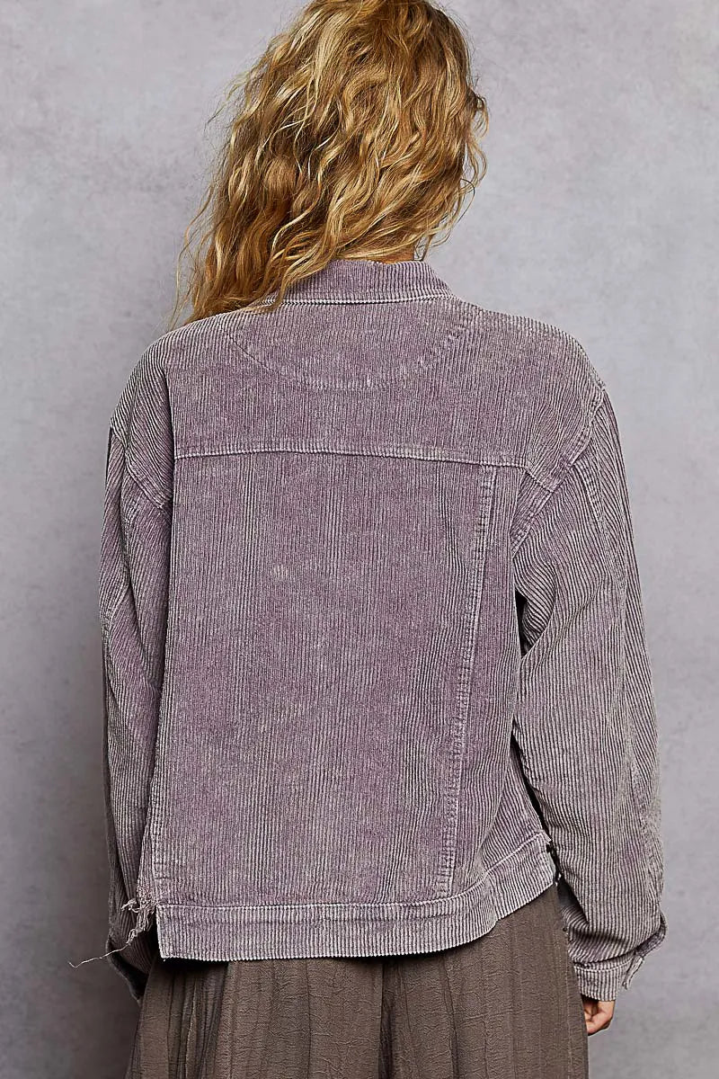 POL Button Down Corduroy Trucker Jacket-2