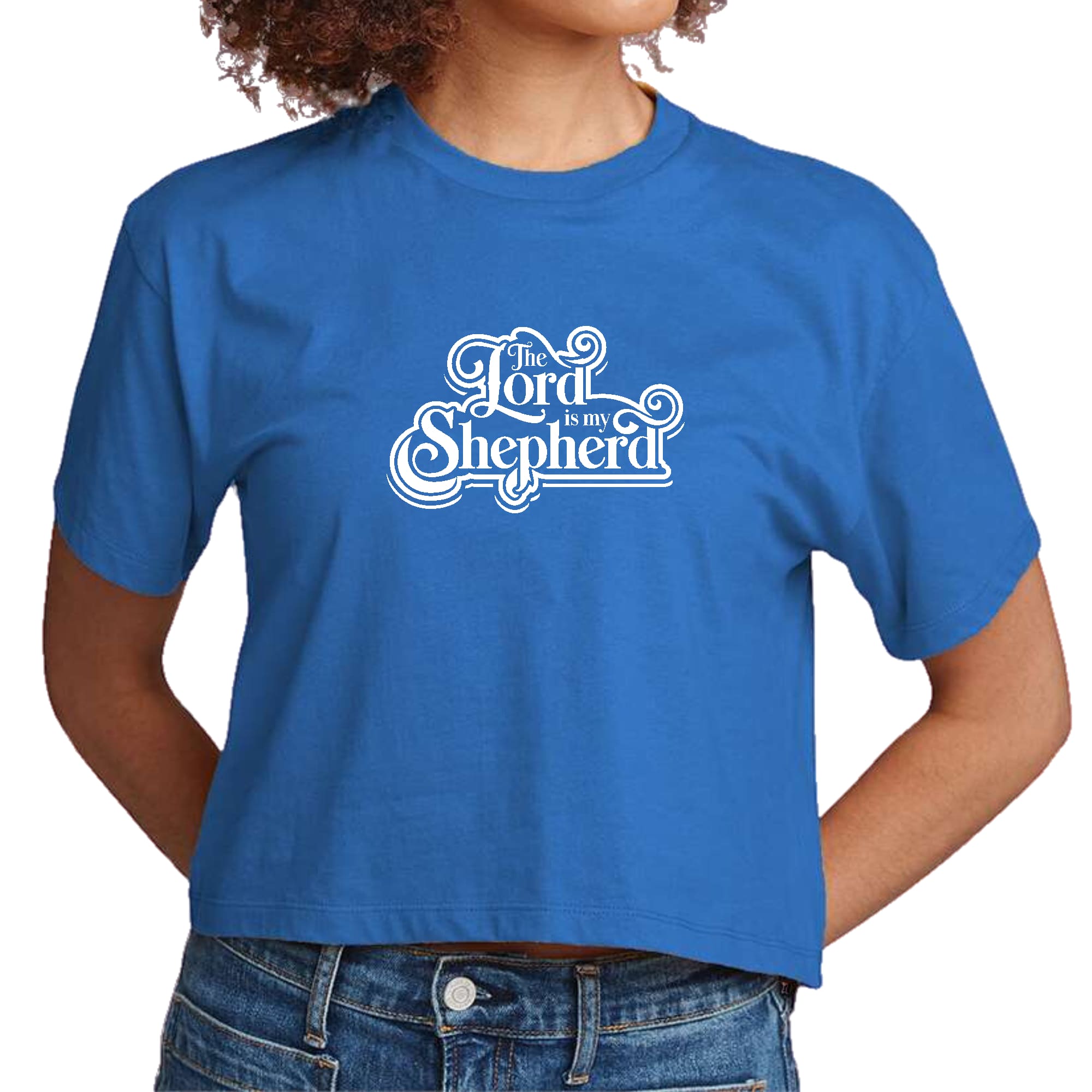 Womens Cropped Graphic T-shirt - the Lord is my Shepherd